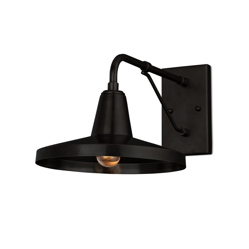 Mariner 1 - Light Outdoor Armed Sconce, Satin Black