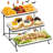 3 Tier Serving Tray Set,  Tiered Serving Trays Platters, Reusable Serving Tray For Party, Collapsible Sturdier Stand With Stable Cross Bars, Serving Platters For Veggie, Fruit, Dessert
