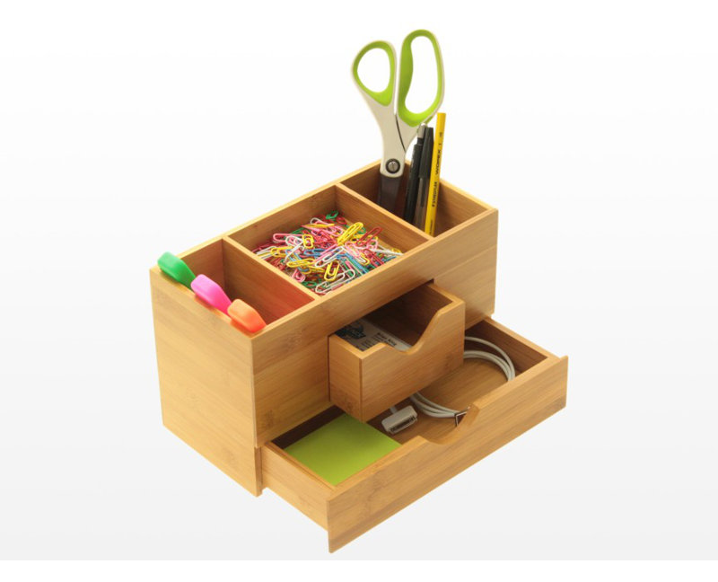 Delao Wood Desk Organiser