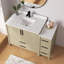 Ensemble de meuble-lavabo simple autoportant 48 po Aura avec plateau et dosseret en marbre d'ingénierie Aura