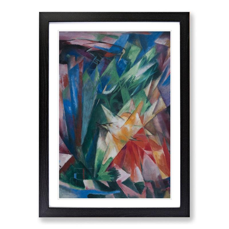 Birds by Franz Marc - Picture Frame Graphic Art, Black, 48cm H x 36cm W x 2cm D