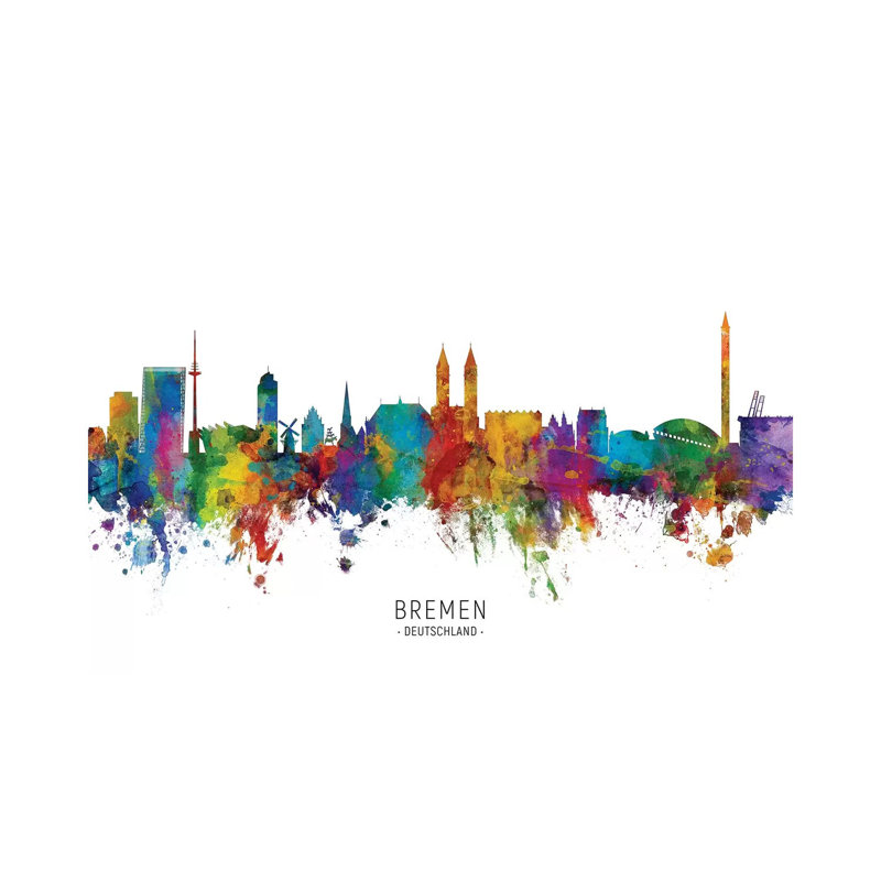 Bremen Deutschland Skyline by Michael Tompsett - 1 Piece Wrapped Canvas Wall Art, 66.04 cm H x 45.72 cm W x 3.175 cm D