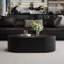 Table basse moderne ovale avec rangement caché et plateau en verre trempé-1320120188