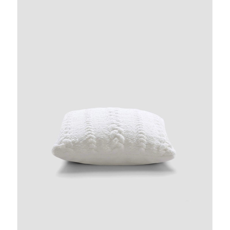 Braided Square Pillow Cover & Insert, Off White