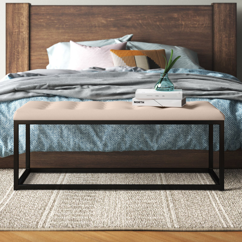 Banc recouverts de tissu d'ameublement, Lin beige