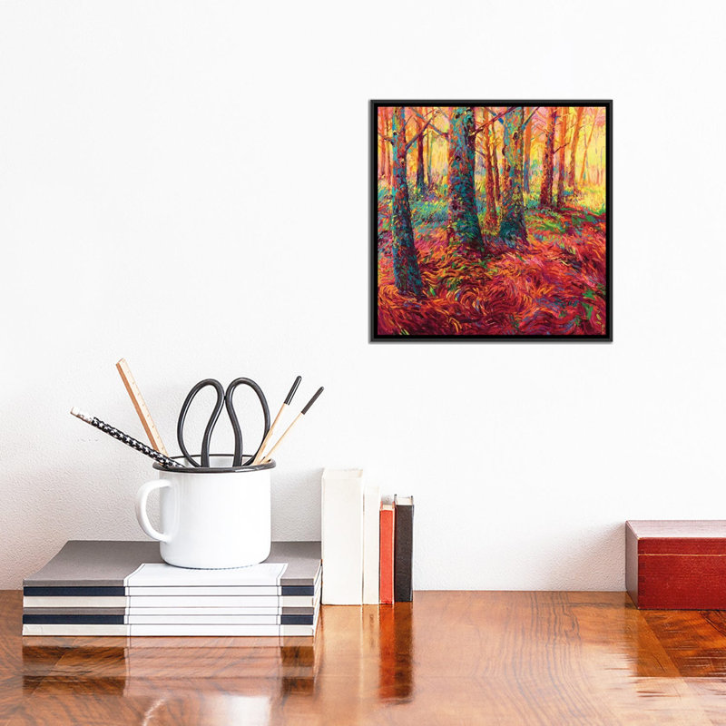 «Redwood Fall - par Iris Scott Floater», impression sur toile, Toile avec cadre noir