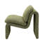 Fauteuil luxueux luxueux, coussin en mousse, siège allongé courbé et rembourré, style moderne