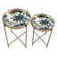 Glass Top Side Table Set