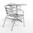 Moraal Round Aluminum Indoor-Outdoor Table Set with 2 Slat Back Chairs-728214427-795904946
