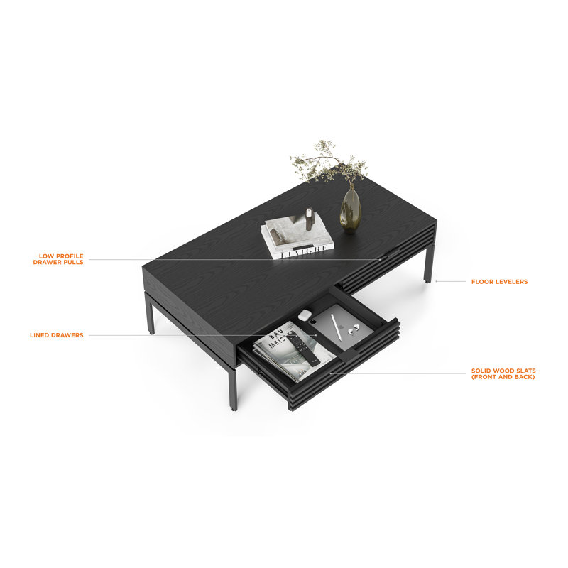 Cora Coffee Table, Ebonized Ash, Black