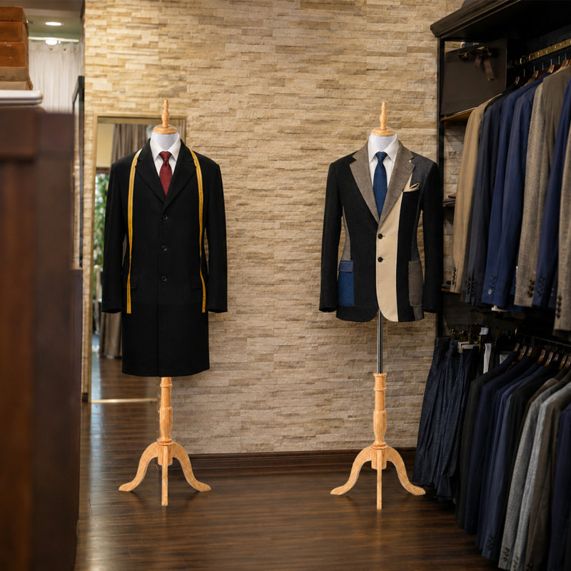 Male Mannequin Torso Dress Form, 64‑74 Inch Adjustable White Foam Manikin Body with Solid Wood Tripod Stand for Men Suit Clothing Display Sewing Tailoring