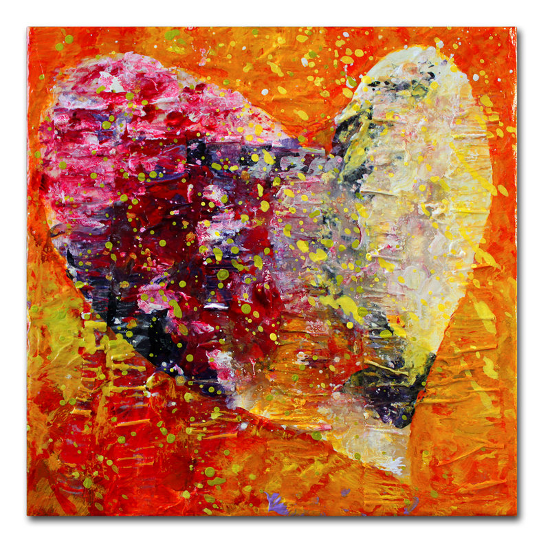 « cardiaque », reproduction sur toile tendue, H 14 po x l 14 po x P 2 po