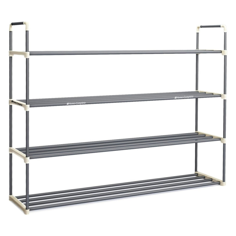 Shoe Rack Organizer for Closet, Bathroom, Entryway - Shelf Holds of Shoes, Gray, 4