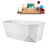 63" Streamline Soaking Glossy White Freestanding Tub and Tray With Internal Drain-101412810