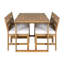 U_STYLE Ensemble repas de patio extérieur 5 pièces avec pieds réglables, ensemble de salle à manger en bois d'acacia pour 4, convient à la cour, au jardin ou à la terrasse-133448783