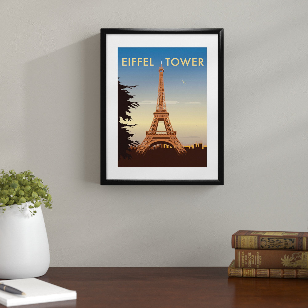 The Eiffel Tower, Paris by Dave Thompson Framed Vintage Advertisement