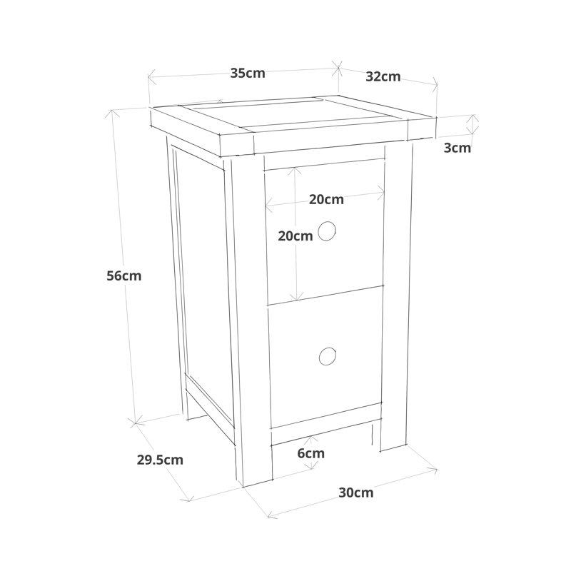 Everly 35 cm W Bedside Table