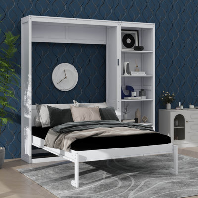 Grand lit escamotable compact avec rangement