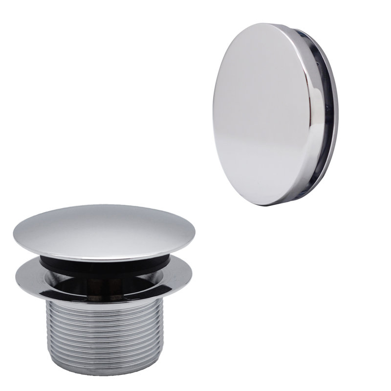 Ensemble de drain de baignoire 14 "en laiton calibre 14 avec un débordement sans trou, Chrome poli