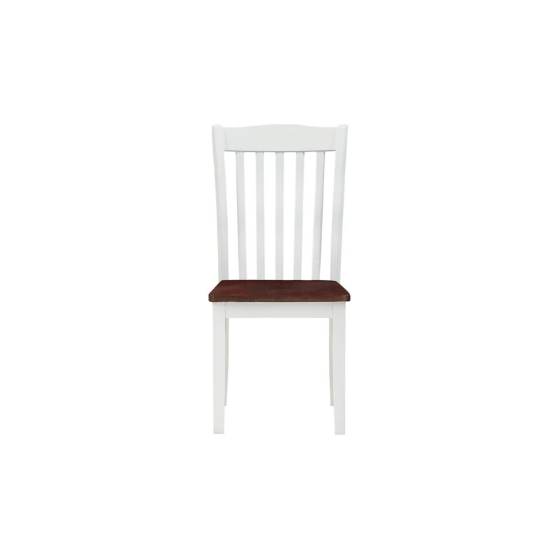 Chaise de salle à manger Green Leigh, blanc et noyer