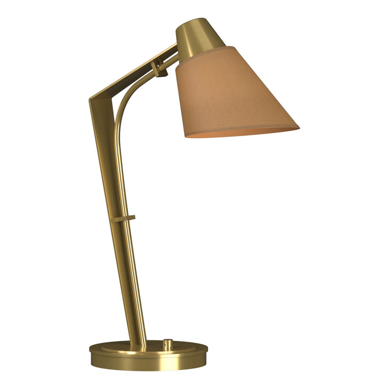 Reach 21.9" Desk Lamp, Flax, Modern Brass