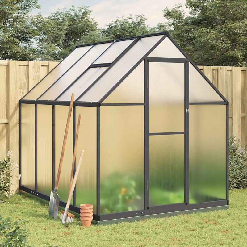 Chantele 7.5 Ft W x 5.5 Ft D Greenhouse, Anthracite, 202cm H x 224cm W x 169cm D