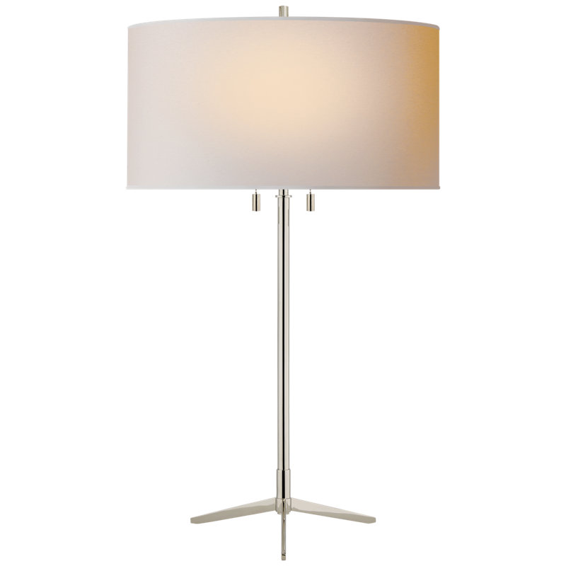 Caron Tripod Table Lamp, Polished Nickel