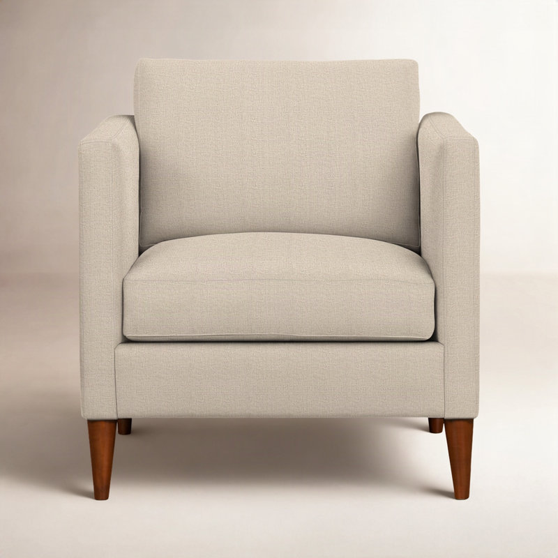 Clifford Upholstered Custom Armchair, Nomad Eggshell Crypton® Chenille