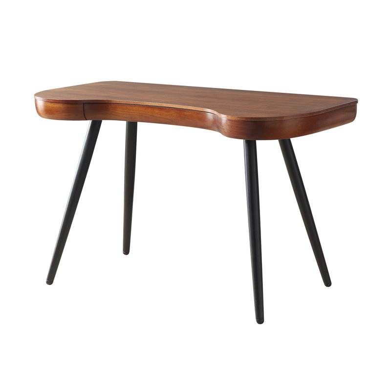 Wiltz Writing Desk, Black, Walnut