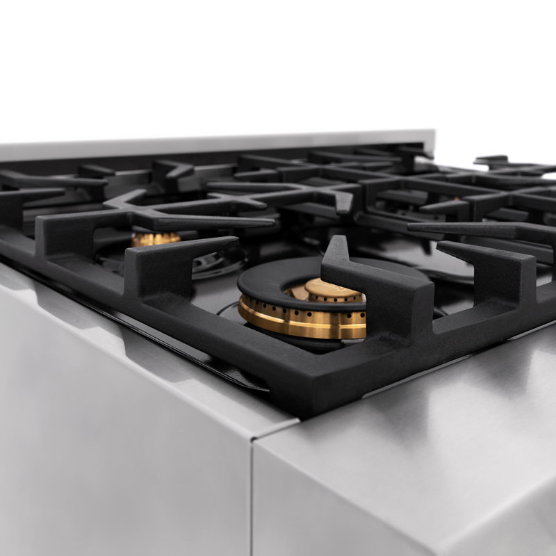 ZLINE 30" Stainless Steel Dual Fuel Range with 4 Burners and Griddle