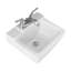 Lavabo de salle de bain mural rectangulaire en porcelaine vitreuse avec trop-plein