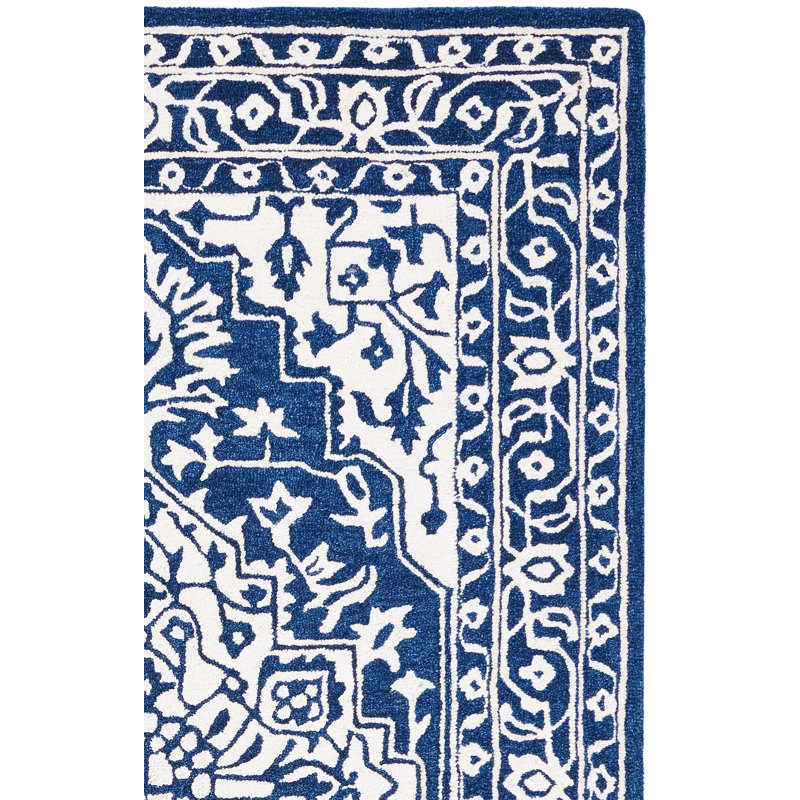 Micro-Loop Hand Tufted Wool And Cotton With Latex Oriental Rug, Square 5'