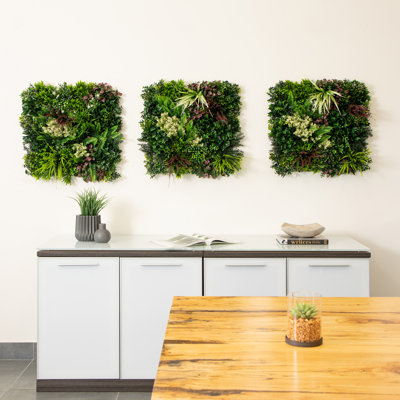 20in. x 20in. UV Resistant Corfu Island Artificial Living Wall Panels (Indoor/Outdoor) - Set of 3 Primrue