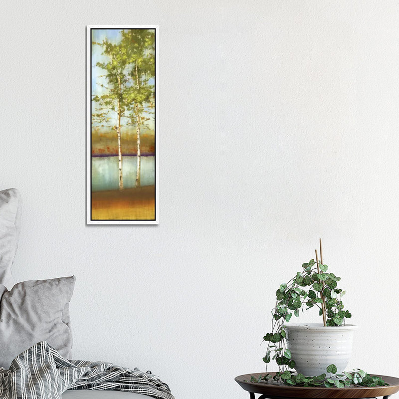 Swaying Along II by Allison Pearce - Painting on Canvas, White Framed Canvas, 30.48 cm H x 91.44 cm W