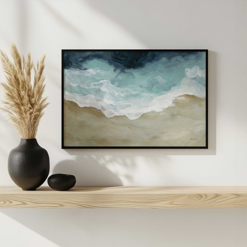 «Beachscape II» par Yvette St. Amant, reproduction d'art, 48 W x 32 H, White, Framed Print