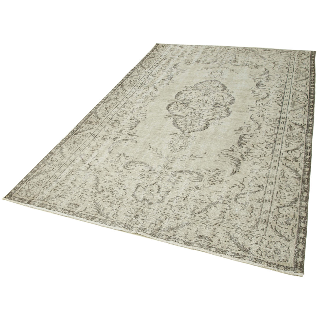 Vintage Beige Vintage Wool Handmade Area Rug