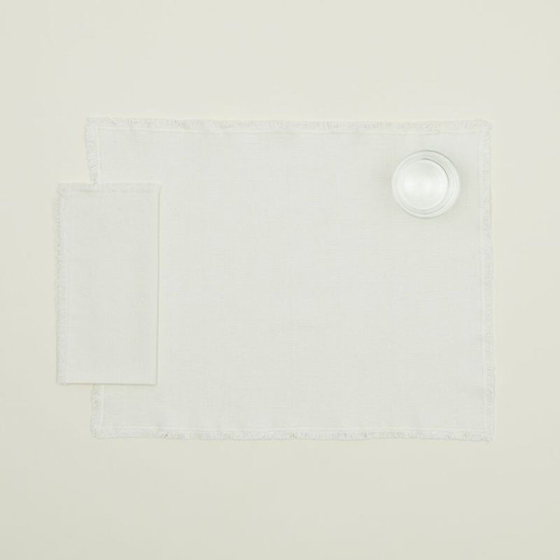Jarmaine Cotton Rectangle Placemats, Ivory