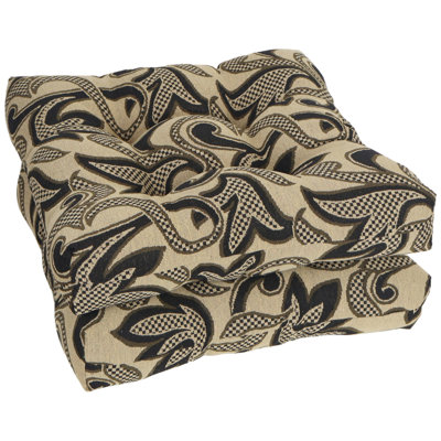 19-Inch Square Tapestry Tufted Dining Chair Cushions (Set Of 2)