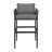 Iron Outdoor Dining Set With Acacia Wood Armrest Suitable For Patio, Balcony Or Backyard-1944586967