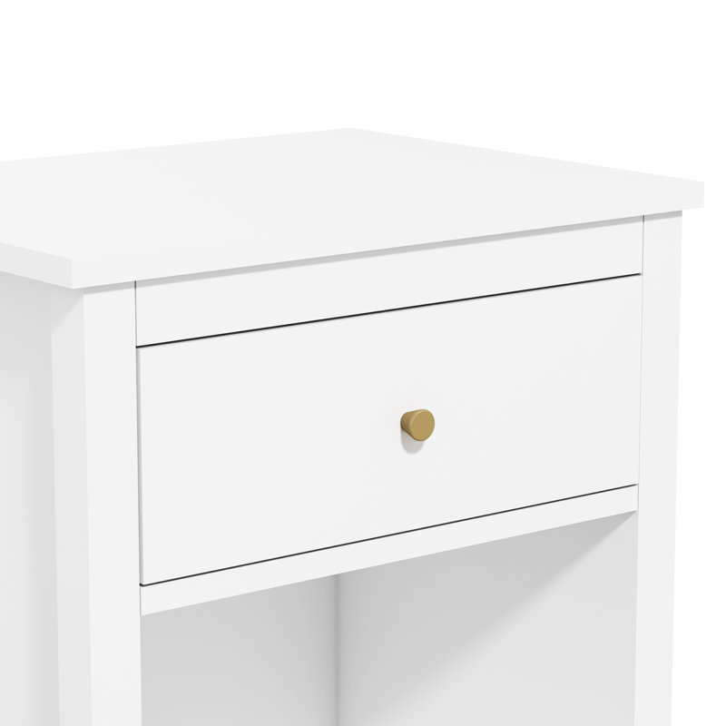 1 Drawer Nightstand, White
