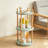360° Rotating 3-Tier Bookshelf, Multifunctional Bookcase with Bookends, Standing Storage Rack