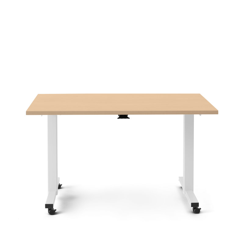 Table de formation Irons, H 29 po x l 57 po x P 27 po, Blanc / chêne naturel