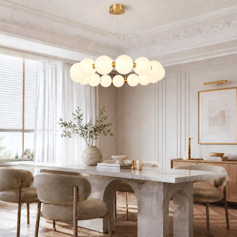 Modern Globe Bubble Chandelier With Acrylic Shades