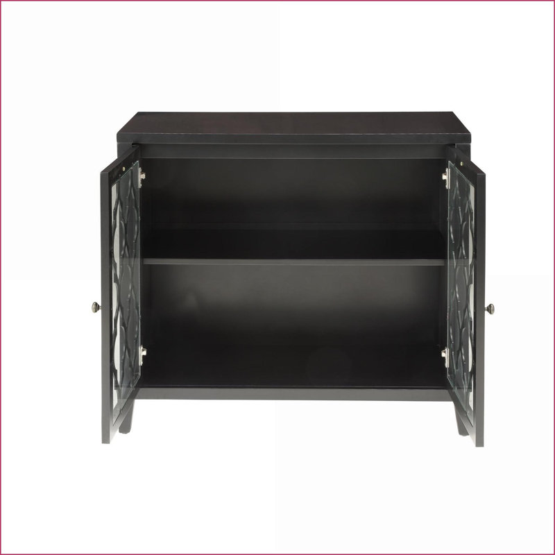Console avec portes en verre, finition noire Ceara | Contemporain | Hall d'entrée
