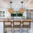  1- Light 12 inch 2-Tier Dimmable Drum Chandelier Natural Rattan Bohemian Kitchen Lighting-507940044
