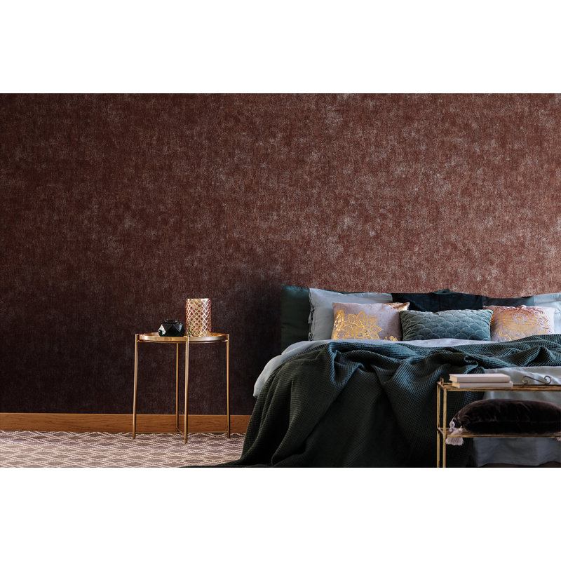 Tillison Metallic Scratched Plaster 10.05m x 53cm Textured Wallpaper Roll, Red