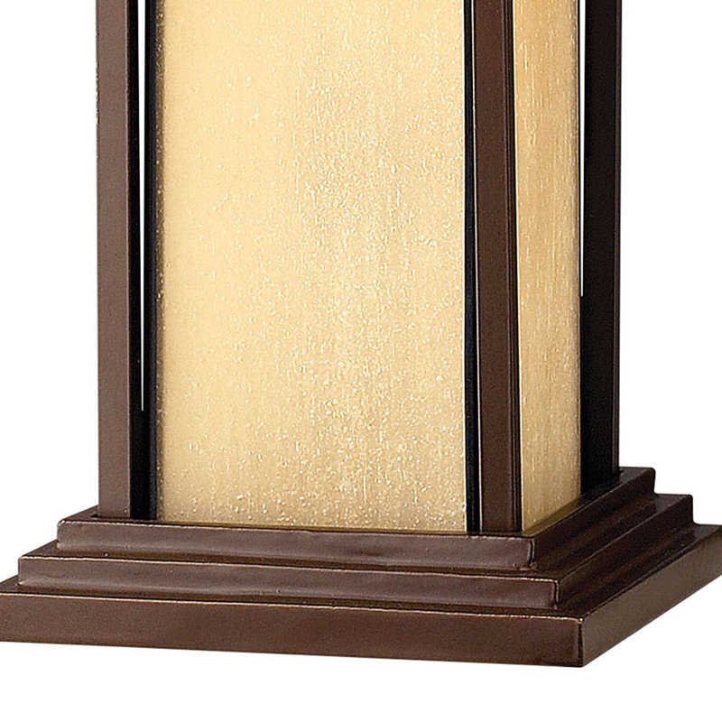 Harbor Anchor Bronze Outdoor Pier Lantern with Etched Amber Glass