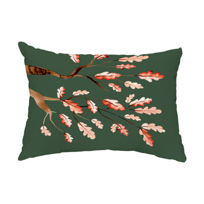 Floral Outdoor Reversible Throw Pillow