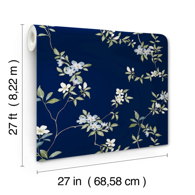 Papier peint April Blossom Cobalt, Marine