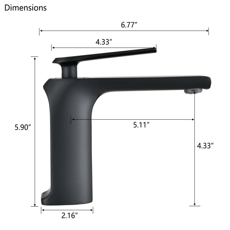 Robinet de lavabo de salle de bain noir mat - Monotrou, fabrication en laiton massif, maintient l'hygiène et offre un accès facile à l'eau pour l'usure, ajoute de l'élégance aux salles de bain